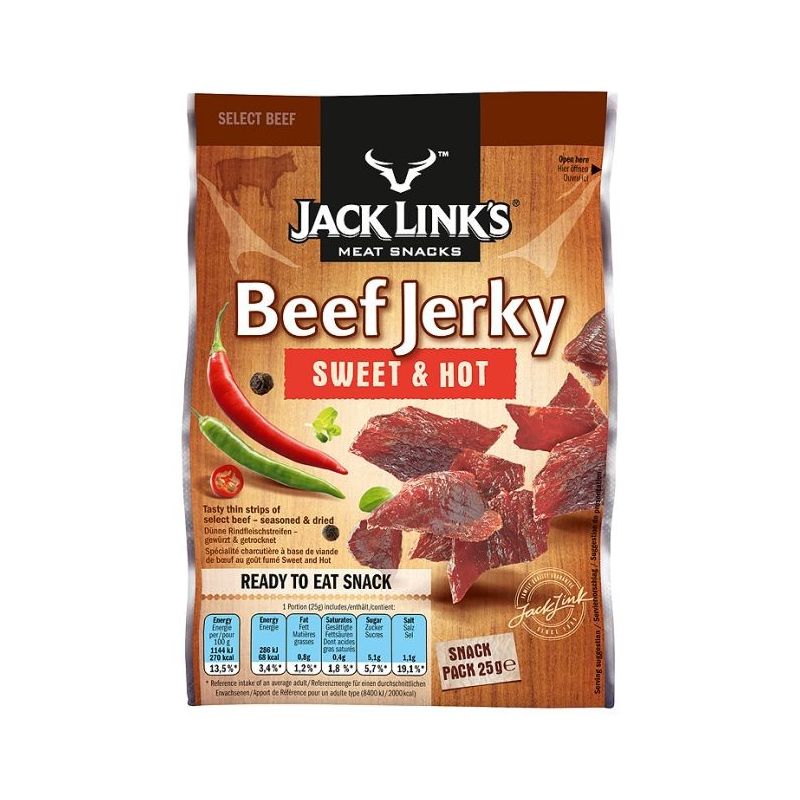 Jack Link'S Link S Beef Jerky Sweet & Hot Snack Pack 25G