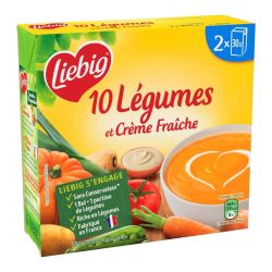 Liebig Soupe Aux 10 Légumes Et À La Crème Fraîche Sans Conservateur 2X30Cl