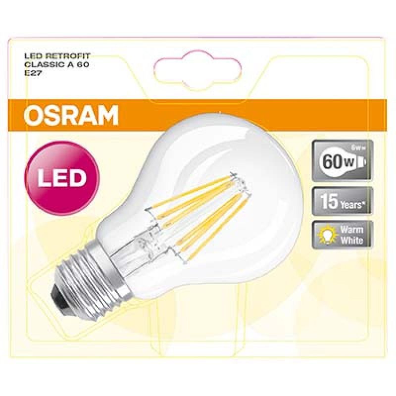 Osram Amp.Led Fil.Std 6W : 60 E27