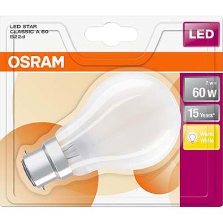 Osram B.1 Led Standard 7W : 60W B22 Blanc Chaud Depoli