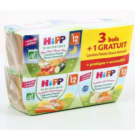 Hipp 4X220G Bols Menus 12 Mois Bio