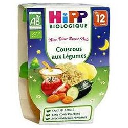 Hipp Bols Mon Diner Bonne Nuit Couscous Aux Legumes 2X220G