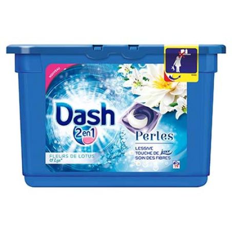 Dash 19 Doses 555G Lessive Perles Lys Dash2En1