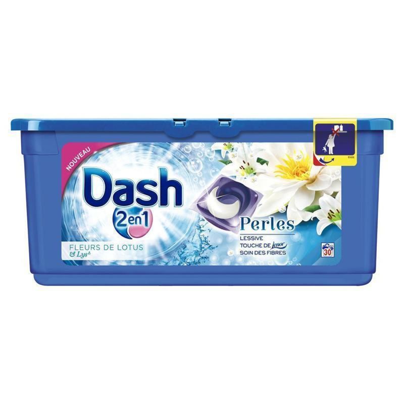 Dash 30 Doses Lessive Perles Fleur Lys 2En1