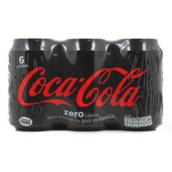 Coca-Cola Soda Zero Sucres : Le Pack De 6 Canettes 33Cl