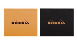 Rhodia Bloc Agrafé En-Tête N°13 Orange, A6, 80 Feuillets Détachables, Petits Carreaux 5X5, Clairefontaine Blanc G/M²