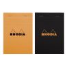 Rhodia Bloc Agrafé En-Tête N°13 Orange, A6, 80 Feuillets Détachables, Petits Carreaux 5X5, Clairefontaine Blanc G/M²
