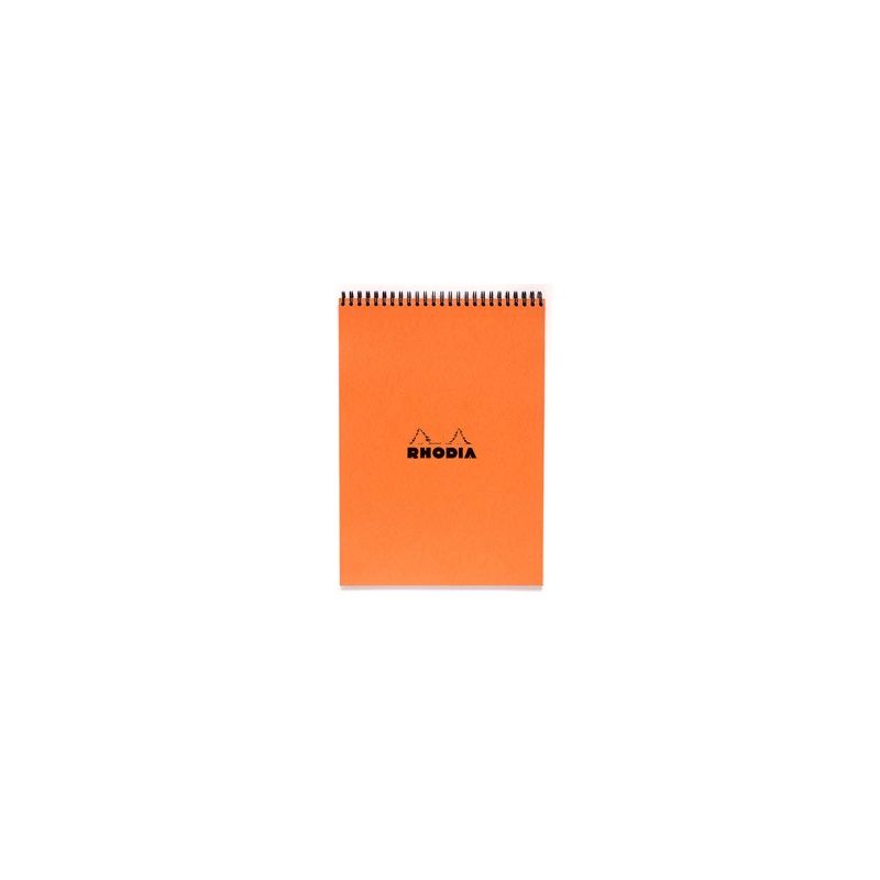 Rhodia Bloc À Reliure Intégrale Spirale Orange, A4, 80 Feuillets, Petits Carreaux, Clairefontaine Blanc G/M²