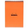 Rhodia Bloc À Reliure Intégrale Spirale Orange, A4, 80 Feuillets, Petits Carreaux, Clairefontaine Blanc G/M²