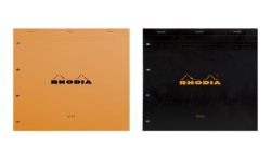 Rhodia Bloc Agrafé En-Tête N°20 Orange, A4, 80 Feuillets, Perforation 4 Trous, Grands Carreaux, Blanc G/M²