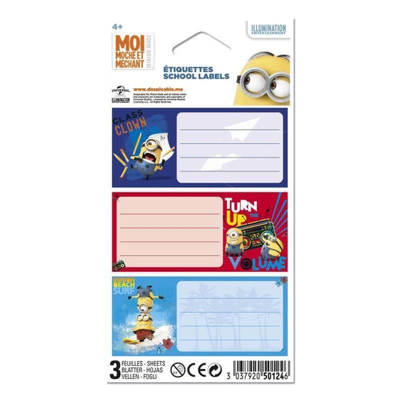 Les Minion Minions 9 Etiquet.Scol.
