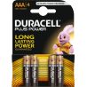 Duracell Piles Plus Power Aaa 4 N