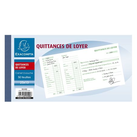 Exacompta Manifold 12.5X25Cm 50 Feuilles Quittance De Loyer