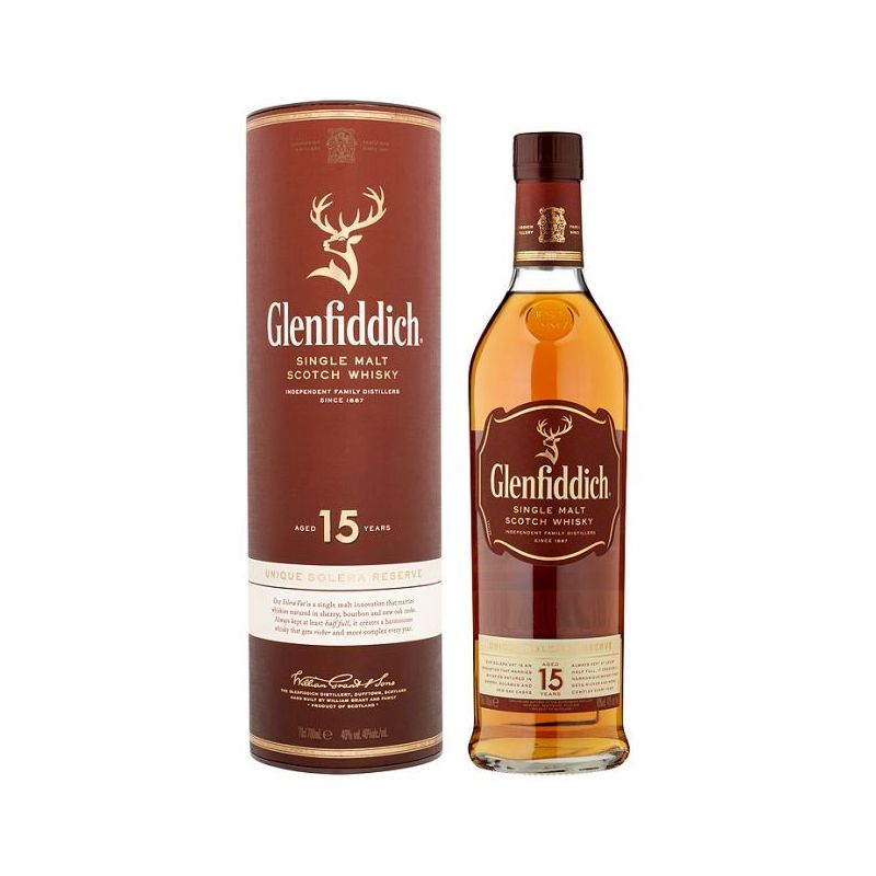 Glenfiddich Whisky Single Malt 15 Ans 40% : La Bouteille De 70Cl + Étui