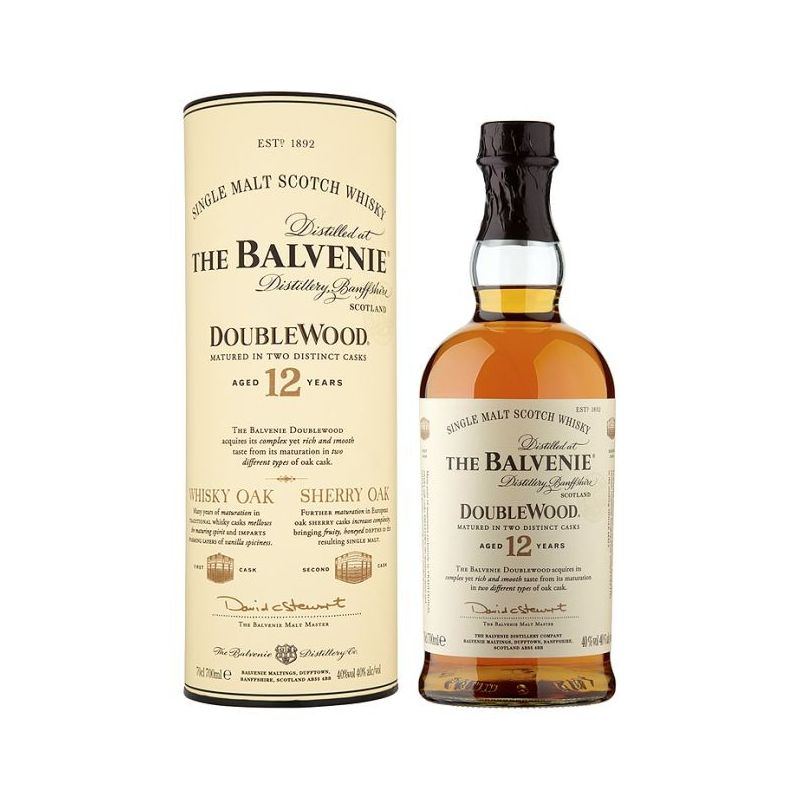 Balvenie Scotch Whisky Single Malt Double Wood 12 Ans 40% : La Bouteille De 70Cl + Étui