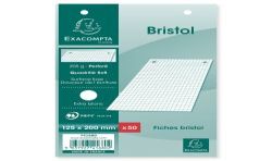 Exacompta Fiches Bristol Blanches Petits Carreaux 12,5X20Cm X50