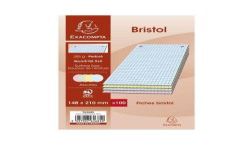 Exacompta Fiches Bristol Couleurs Petits Carreaux 14,8X21Cm : Le Lot De 100