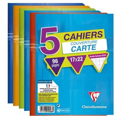Clairefontaine Clairefont.5 Cah.17X22 96P Se