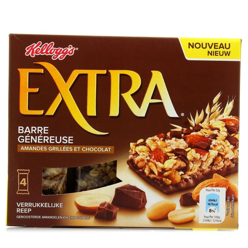 Kellogg'S Barre Extra Choco Amande 4X32G