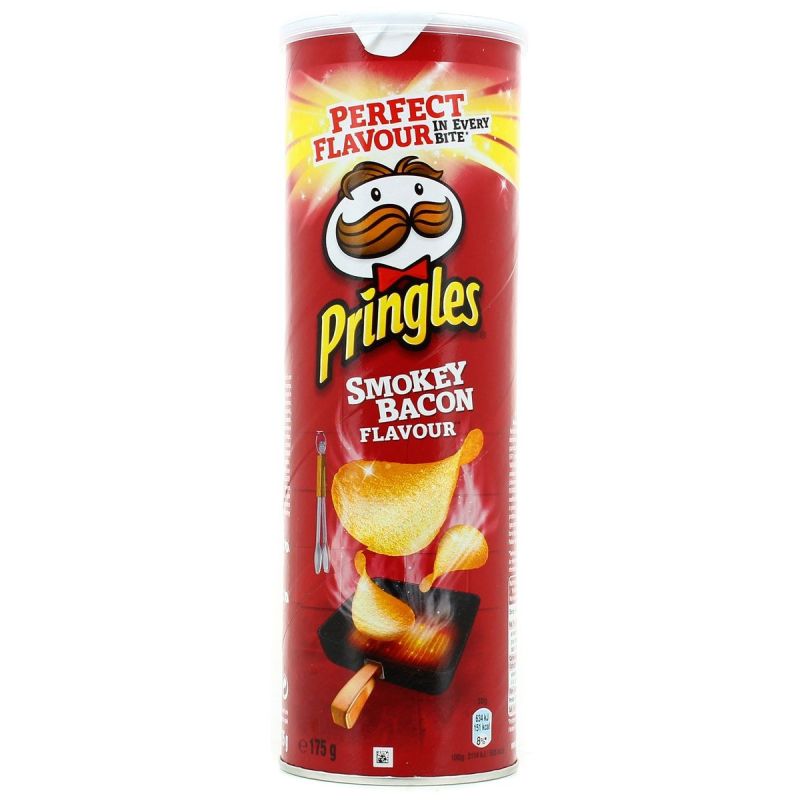 Pringles Smokey Bacon, Tuiles Saveur Bacon Fumé 175G