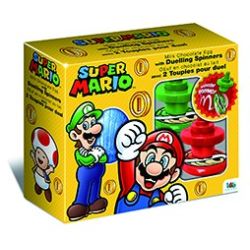 Super Mario Bros Milk Chocolate Easter Egg Gift Set 2X Duelling Spinners Toy 55G
