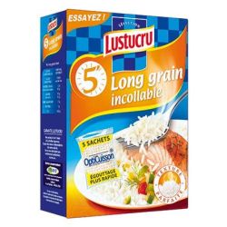Lustucru Riz Long Grain Incollable 5Mn : Les 5 Sachets De 90 G