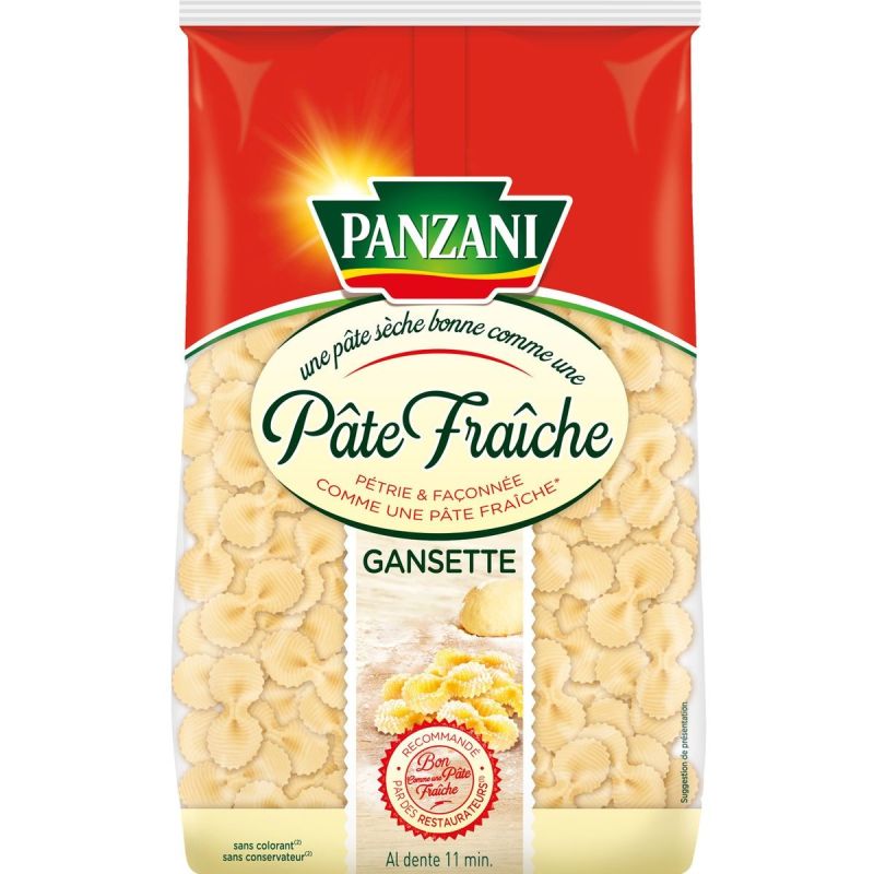 Panzani Gansettes Qualité Pâte Fraîche 400G