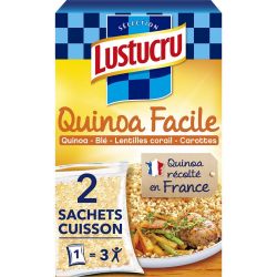 Lustucru Quinoa Facile Blé Lentilles Corail Carottes Sachets Cuisson 2X150G
