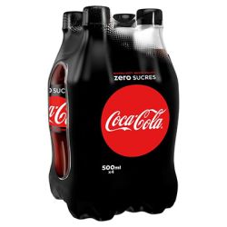 Coca-Cola Soda Zero Sucres : Le Pack De 4 Bouteilles 50Cl