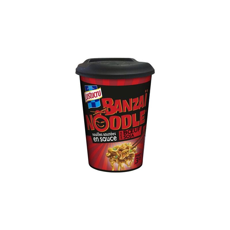 Banzai 90G Nouilles Sautées Sauce Saveur Boeuf Lustucru