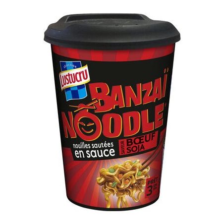 Banzai 90G Nouilles Sautées Sauce Saveur Boeuf Lustucru