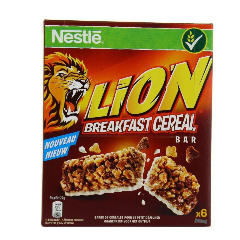 Nestlé Barres De Céréales Caramel Chocolat Lion : La Boite 6 25 G - 150
