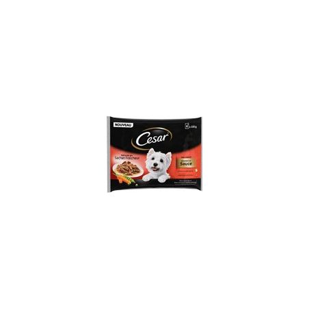 Cesar Pack 4X100G Delices Adulte Sauce