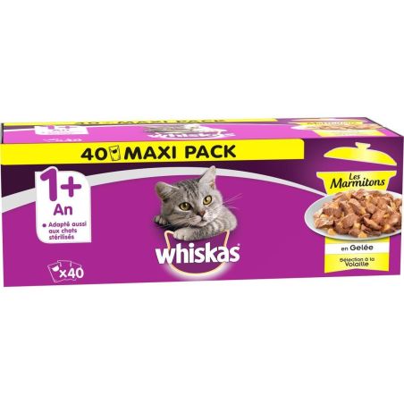 Whiskas Sachets Repas Pâtée En Gelée Volaille Pour Chat 40X85G