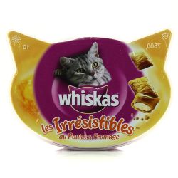Whiskas Friandises Pour Chats Au Poulet Et Fromage Les Irrésistibles : La Boite De 60 G