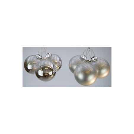 Ka Weiste Oy Lot 3 Boules Argent Et Neige