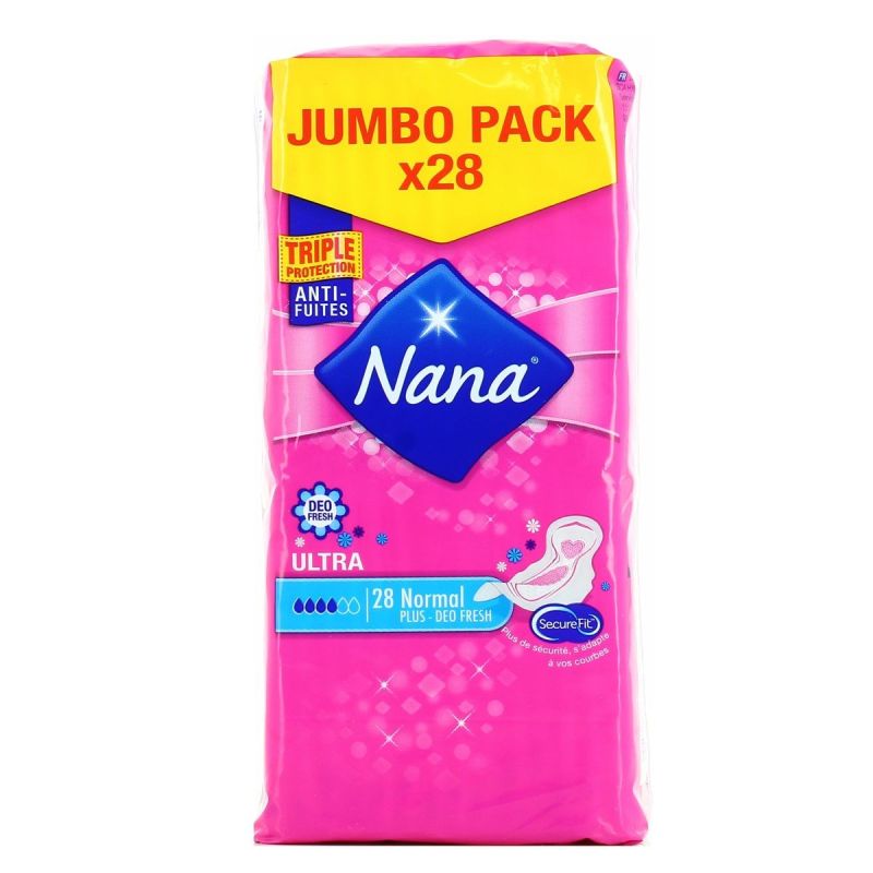 Nana Serviettes Hygiéniques Triple Protection Normal : Le Paquet De 28