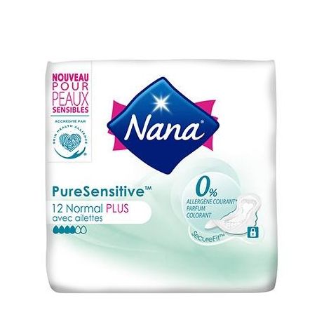 Nana Serviette Hygiénique Pure Sensitive Normal Plus : La Boite De 12