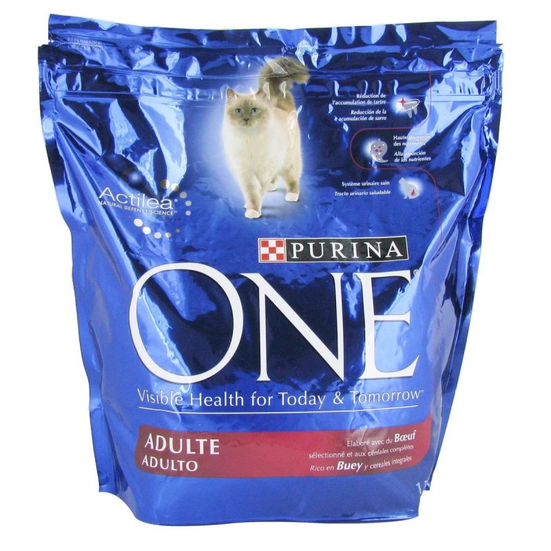 Purina One Croquettes Pour Chat Adulte/Bœuf : Le Paquet De 1,5 Kg