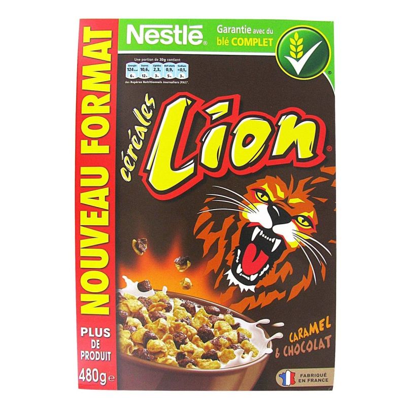 Nestlé Céréales Caramel & Chocolat Lion : La Boite De 480 G