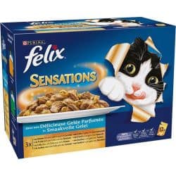 Felix Pâtée Pour Chat Poissons En Gelée : Les 12 Sachets De 100 G