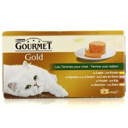 Gourmet Les Terrines : Lapin, Poulet, Agneau-Canard, Saumon 4X85G