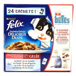 Felix Pâtée Pour Chats Délicieux Duos En Gelée : La Boite De 24 Sachets 100G - 2400G