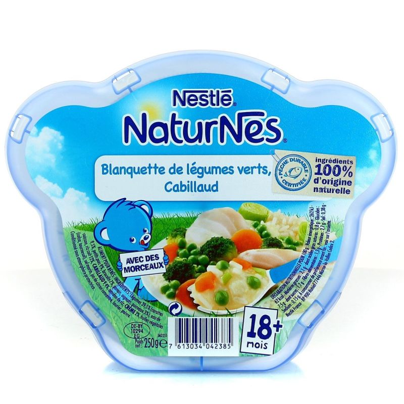 Nestle 250G Naturnes Blanquette Legumes/Cabillaud