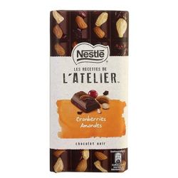 Nestle Tablette 195G Chocolat Atelier Noir Cranberries