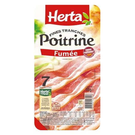 Herta 100G 7 Tranches Poitrine Fume