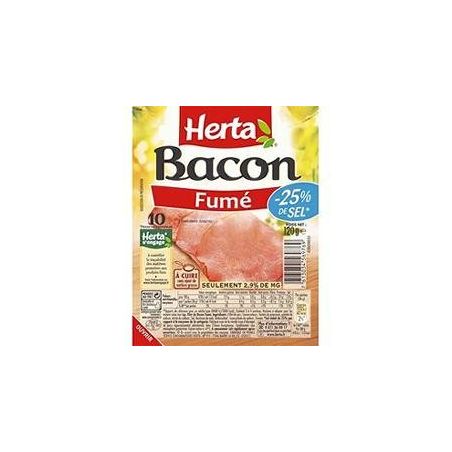 Herta 120G 10 Tranches Bacon Sel Reduit