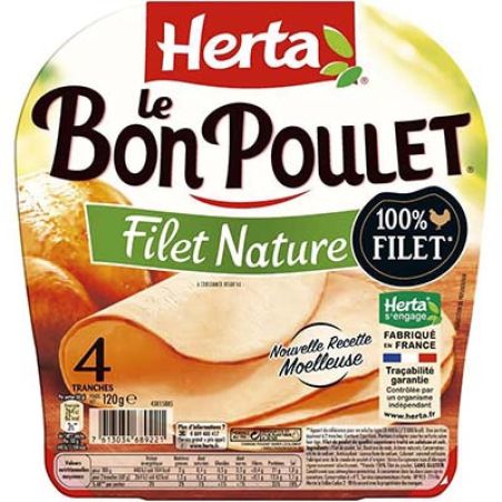 Herta 120G 4 Tranches Le Bon Poulet Nature