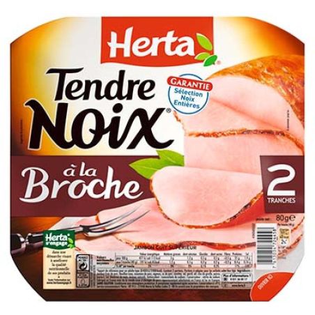 Herta 80G 2 Tranches Jambon Tendre Noix Broche