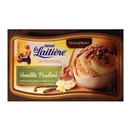 La Laitiere 850Ml Glace Vanille/Praline 440G